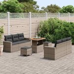 vidaXL Ensemble de canapé de jardin 9 Pièces Gris polyrotin