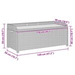 vidaXL Banc de rangement de jardin 120 cm Résine tressée Gris