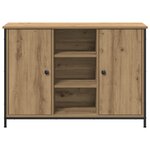 Bahut vidaXL Artisan Chêne 100x35x70 cm Bois d'ingénierie et Acier
