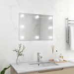 vidaXL Miroir mural sans cadre avec lampes LED Rectangulaire Verre