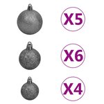 vidaXL Arbre de Noël givré pré-éclairé et boules pommes de pin 150 cm