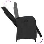 vidaXL Chaise inclinable de jardin et repose-pied noir résine tressée