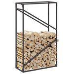 vidaXL Portant de bois chauffage noir 60x25x100 cm