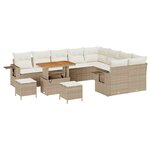 vidaXL Ensemble de canapé de jardin avec coussin 12 Pièces beige et crème