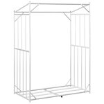 vidaXL Portant de bois de chauffage et housse de pluie acier galvanisé