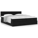 VidaXL Cadre de lit ottoman avec matelas noir 180x200cm velours