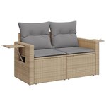 vidaXL Salon de jardin avec coussins 4 Pièces beige résine tressée