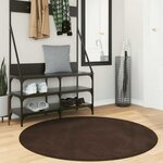 vidaXL Tapis de surface Rond HUARTE Marron Ø 120 CM Polyester
