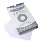 ETUI de 100 Fiches BRISTOL 105x148 mm 5X5 Blanc EXACOMPTA