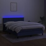 vidaXL Sommier à lattes de lit avec matelas LED Bleu 140x190 cm Tissu