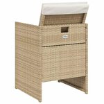 vidaXL Ensemble à manger de jardin avec coussins 5Pièces Beige poly rotin