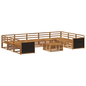vidaXL Ensemble de canapés d'extérieur 10 Pièces Naturel