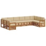 vidaXL Ensemble de canapé d'angle avec coussin 10 Pièces Naturel et Beige