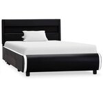 vidaXL Cadre de lit avec LED Noir Similicuir 100 x 200 cm