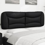 vidaXL Coussin de tête de lit noir 160 cm similicuir