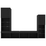 vidaXL Meuble TV LED Chêne Noir 30.5x30x102 cm Bois Technique