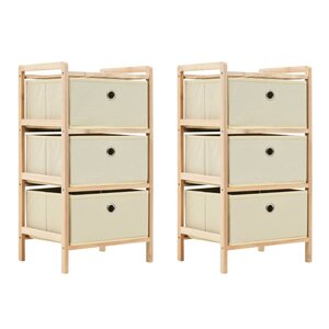 vidaXL Étagères de rangement avec 3 paniers en tissu 2 Pièces beige cèdre