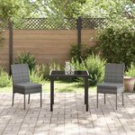 vidaXL Ensemble de salle à manger pour jardin 3 Pièces Gris Poly rotin