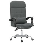 vidaXL Fauteuil de massage inclinable de bureau Gris foncé Tissu