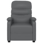 vidaXL Fauteuil de massage électrique Gris Similicuir