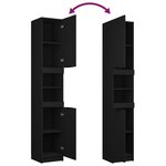 vidaXL Armoire de salle de bain noir 32x34x188 5 cm bois d'ingénierie