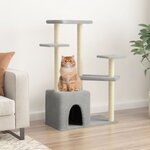 vidaXL Arbre à chat avec griffoirs en sisal gris clair 107 5 cm