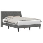 vidaXL Cadre de lit avec tête de lit Gris foncé 140 x 200 cm Velours