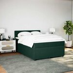 vidaXL Sommier à lattes de lit et matelas Vert foncé 140x190cm Velours