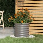vidaXL Jardinière de jardin Acier enduit de poudre 40x40x36 cm Gris