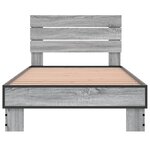 vidaXL Cadre de lit sonoma gris 75x190 cm bois d'ingénierie et métal