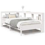 vidaXL Lit bibliothèque sans matelas blanc 90x200cm bois de pin massif