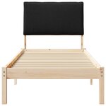 vidaXL Cadre de lit Marron et noir 75 x 190 cm Bois massif en pin