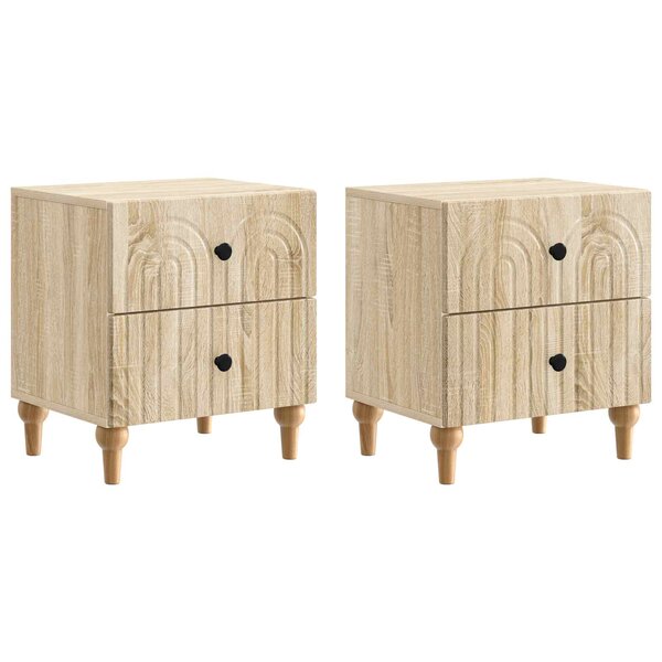 vidaXL Cabinet de chevet 2 Pièces Chêne Sonoma 43 x 34 5 x 48 cm