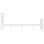 vidaXL Cadre de lit métal avec tête de lit/pied de lit blanc 120x190cm