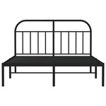 vidaXL Cadre de lit métal sans matelas avec tête de lit noir 135x190cm