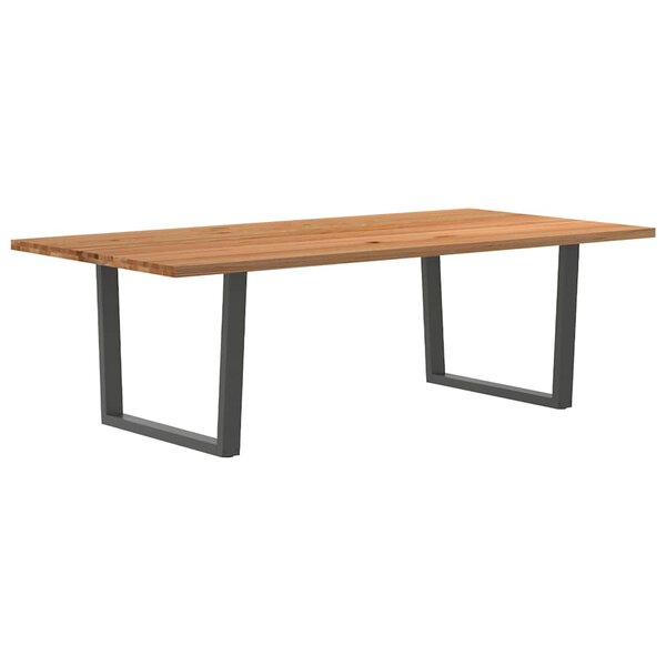 vidaXL Table à manger marron clair bois de chêne massif rectangulaire