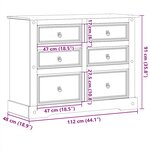 vidaXL Commode Corona 112x48x91 cm bois massif de pin