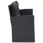 vidaXL Salon de jardin 6 Pièces avec coussins Résine tressée Noir