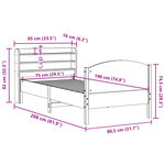 vidaXL Cadre de lit sans matelas blanc 75x190 cm bois de pin massif