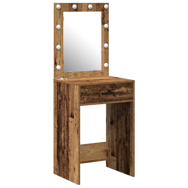 Coiffeuse vidaXL avec lumières LED Bois ancien 50x41x135 cm