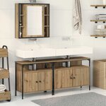 vidaXL Meubles de salle de bain 3 Pièces Marron 80 x 30 x 60 cm