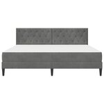 vidaXL Cadre de lit avec matelas Gris foncé 180 x 200 cm Velours