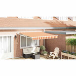 vidaXL Auvent Rayé jaune et orange 3 5 x 2 5 m Polyester et métal
