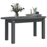 vidaXL Table basse Gris 80x40x35 cm Bois massif de pin