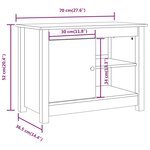 vidaXL Meuble TV Blanc 70x36 5x52 cm Bois de pin massif