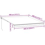 vidaXL Auvent rétractable anthracite et blanc 4x3 m tissu et aluminium