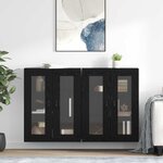vidaXL Cabinets muraux 2 Pièces Chêne noir 69 5 x 34 x 90 cm