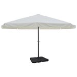 vidaXL Parasol de jardin avec base portable aluminium blanc