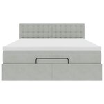 vidaXL Cadre de lit ottoman avec matelas gris clair 140x200 cm velours