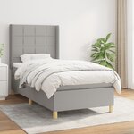 vidaXL Sommier à lattes de lit et matelas Gris clair 90x190 cm Tissu
